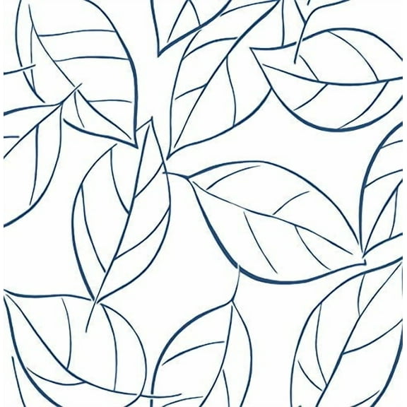 NextWall Tossed Leaves Peel and Stick Wallpaper (Navy Blue)