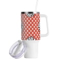 thumbnail image 2 of SKYSONIC Insulated Tumblers with Lids and Straws Handles 40oz Water Bottle Polka Dots Daisy Travel Mug Reusable Stainless Steel Thermos Vacuum, 2 of 7