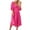 Hot Pink, variant on PuLe Summer Short Sleeve Dress Womens Summer Dress Tie Front Sweetheart Neck Puff Short Sleeve Swing A Line Midi Causal Dresses
