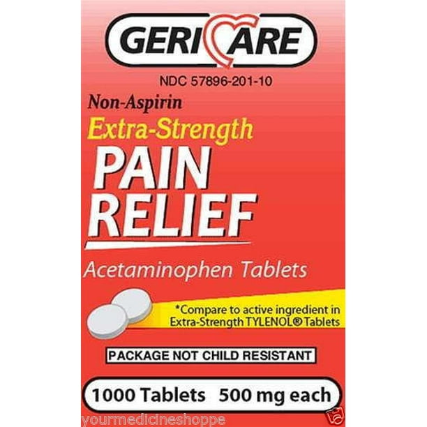 Acetaminophen Extra Strength Tablets, 500mg, 1000ct 578960201107A729