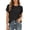 Black, variant on Women T-Shirts Knit Tops Hollow Out Cap Sleeve Casual Blouse Summer Beach Cover Up Holiday Solid Color Streetwear