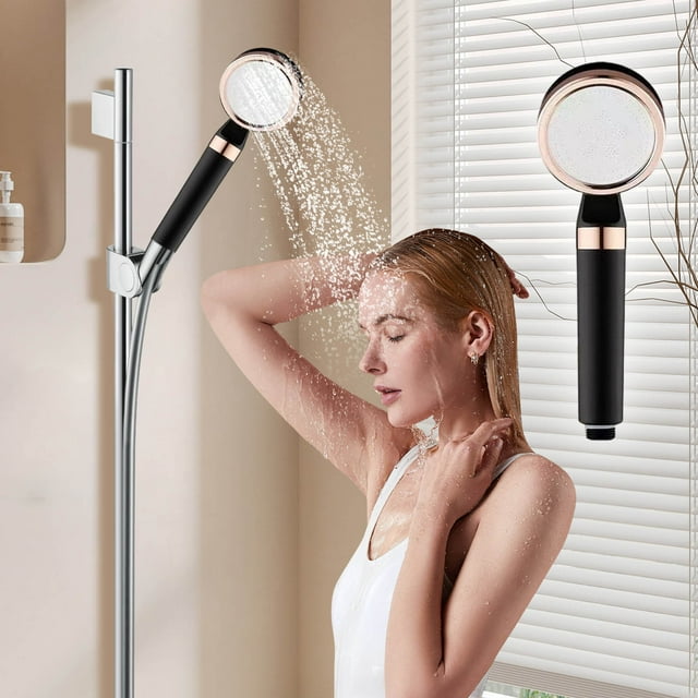Pommeau de Douche à Haute Pression avec Vitamine C Filtrée et PP pour Matériau Dur avec Cartouches Remplaçables
