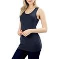 thumbnail image 3 of Womens Solid Basic Cotton Racerback Tank Top, 3 of 5