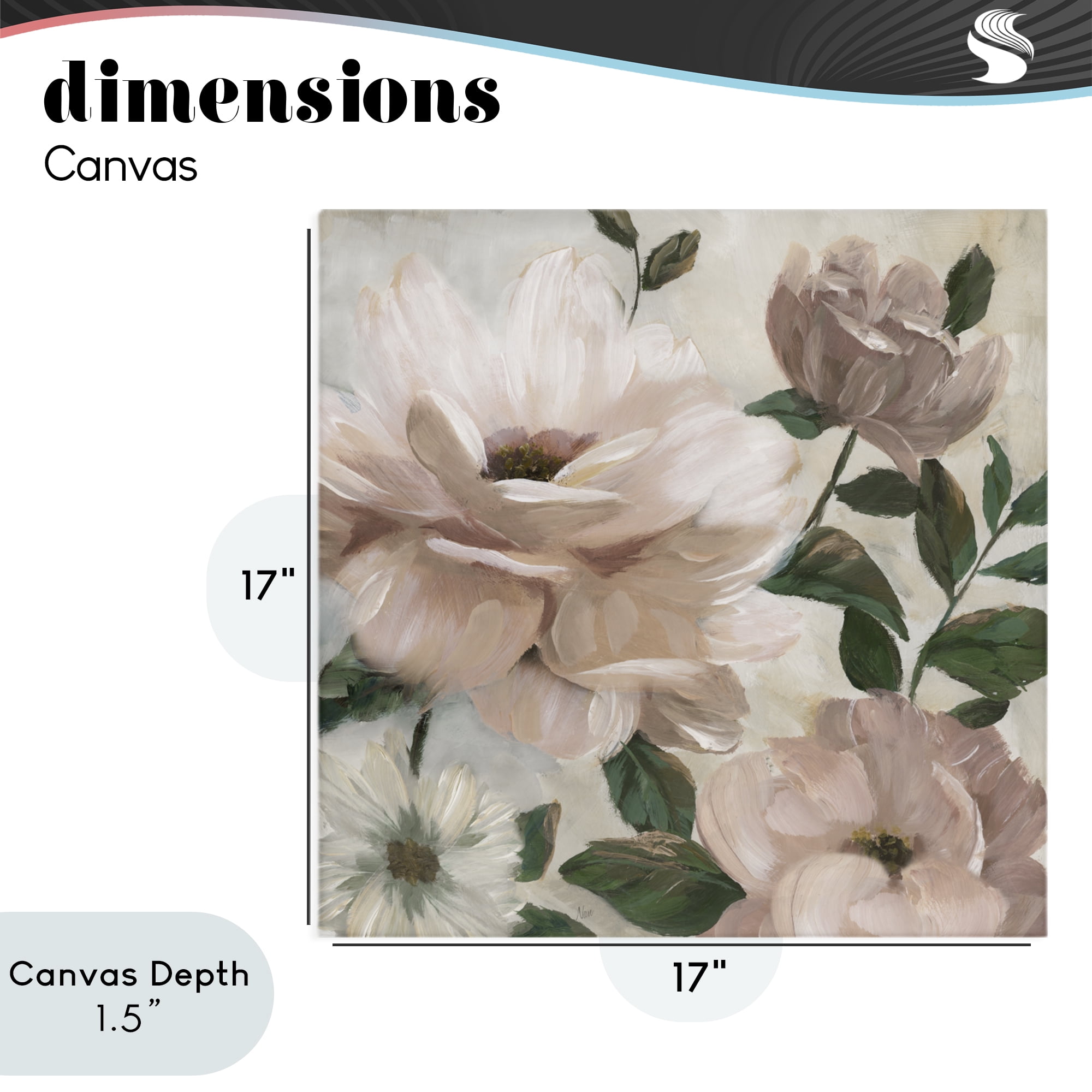 Stupell Industries Budding Blush Peonies & Leaves Canvas Wall Art, design by Nan