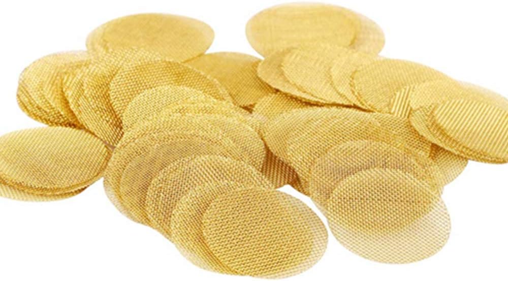 50 Pack Brass Pipe Screens, 1 Inch (1") Pipe Screen Filters, Premium
