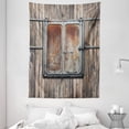 thumbnail image 1 of Rustic Tapestry, Wooden Tree Planks with Old and Rusty Two Angled Boat Door Image Artwork Print, Wall Hanging for Bedroom Living Room Dorm Decor, 60W X 80L Inches, Brown and Grey, by Ambesonne, 1 of 2