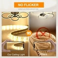 thumbnail image 5 of 1pc 110V-220V Modern Black LED Ceiling Light Fixture 6 Rings Flush Mount Ceiling, 5 of 5
