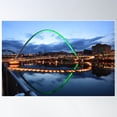 thumbnail image 2 of Gateshead Millennium Bridge, Reflections Poster Wall Art, Modern Wall Decor For Living Room Bedroom, 12x18 UNFRAMED, 2 of 3