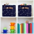 thumbnail image 6 of Coolnut Large Foldable Storage Bin Random Stars Navy Blue Fabric Storage Baskets Collapsible Decorative Baskets Organizing Basket Bin with PU Handles for Shelves Home Closet-1Pack Decor Gifts, 6 of 7