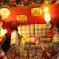 thumbnail image 3 of Casa de muñecas navideña de madera con cubierta antipolvo y accesorios para niños a partir de 6 años, 3 of 6