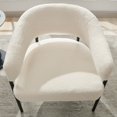 thumbnail image 3 of Locus Bono Modern Accent Chair, Curved Back Arm Chair for Living Room,for Adult, Sherpa Material,White, 3 of 6