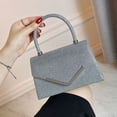 thumbnail image 6 of Womens Silver Glitter Clutch Bag for Party Sparkly Evening Purse with Detachable Crossbody Chain Strap,Size Free Size, 6 of 9