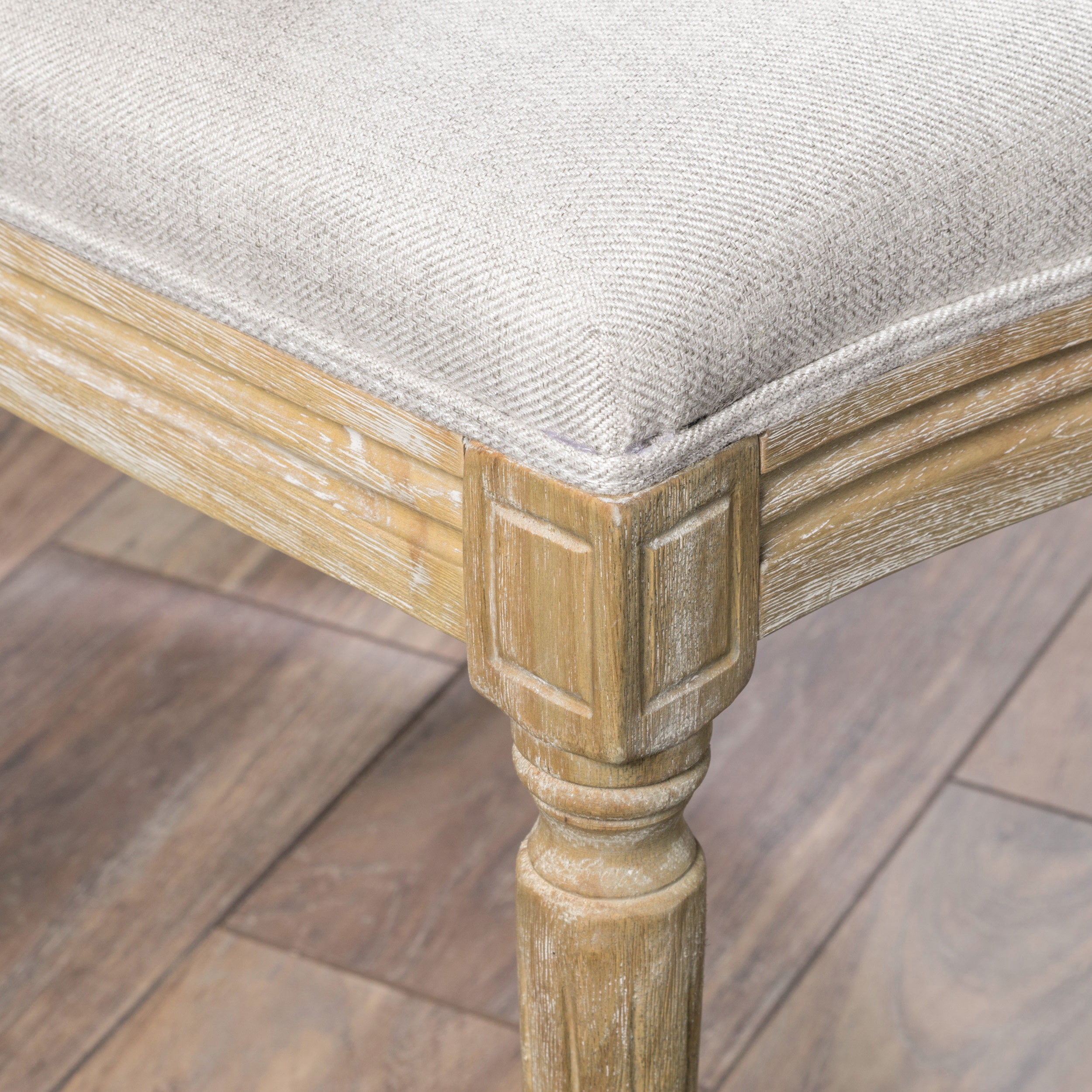 Woven Paths Phinnaeus Indoor Rustic Fabric Dining Chairs, Set of 2, Natural