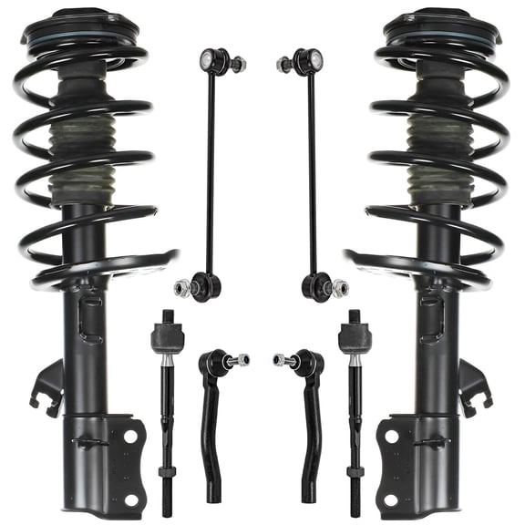 Detroit Axle - Front Struts w/Coil Springs Sway Bars Outer Inner Tie Rods Replacement for 2014-2019 Nissan Sentra - 8pc Set