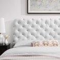 thumbnail image 7 of Tufted Headboard, Full Queen Size, Velvet, White, Modern Contemporary Urban Design, Bedroom Master Guest Suite, 7 of 7