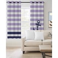 thumbnail image 2 of Anchor Purple Blackout Curtains 39 Inches Long for Bedroom, Modern Navy Blue White Striped Nautical Thermal Insulated Room Darkening Black Out Window Curtain Panels Grommet Drapes for Living Room, 2 of 8