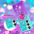 thumbnail image 5 of for Samsung Galaxy S25 Plus (Not S25)/ S24 Plus Quicksand Case with Ring Kickstand, Bling Cute Glitter Flowing Liquid Floating Sparkle Cover for Samsung Galaxy S25 Plus. JB-Green Purple, 5 of 14