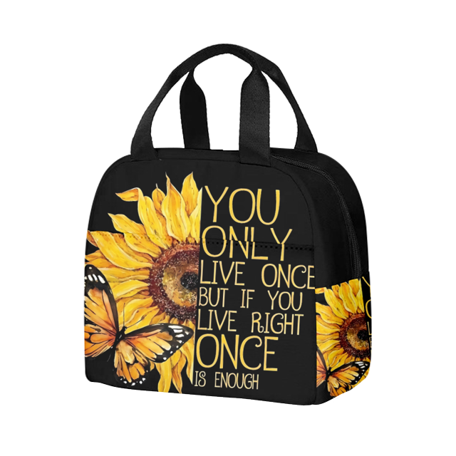 Sunflower Lunch Box Bag Portable Insulated Lunch Bag Thermal Food