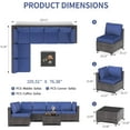 thumbnail image 2 of IdealHouse 7-Piece PE Rattan Wicker Outdoor Patio Furniture Set - Modular Sectional Sofa with Thick Cushions & Glass Top Coffee Table - Perfect for Garden, Balcony, and Porch Relaxation, 2 of 8
