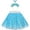 Blue Mermaid Set, variant on Girl Skirt Peaked Edge Green Leaf Hawaii Tutu Luau Hula Dancing 6 Years