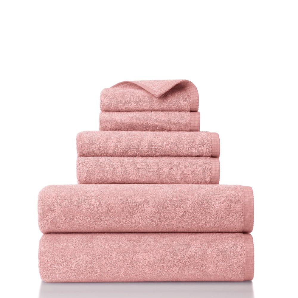 Gap Home Melange Organic Cotton 6 Piece Bath Towel Set Blush Walmart