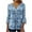Blue, variant on YEYLANERS Womens 3/4 Sleeve Tops and Blouses Dressy Casual,3/4 Sleeve Shirts for Women Bell Henley V Neck Floral Print T Shirts Button Pleated Boho Tunic Tops Elegant Blouse,Blue XXL