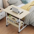 thumbnail image 4 of Computer Desk Height Adjustable Sturdy Construction Spacious Desktop with Casters Easy Movement Laptop Desk Table Office Mobility Workstation Office Supplies, 4 of 8