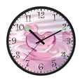 thumbnail image 2 of Voice Activated Clock with Glow Light 12 Inch Large Silent Wall Clock Battery Operated for Home Decor Pink Heart-shaped Glass, 2 of 8