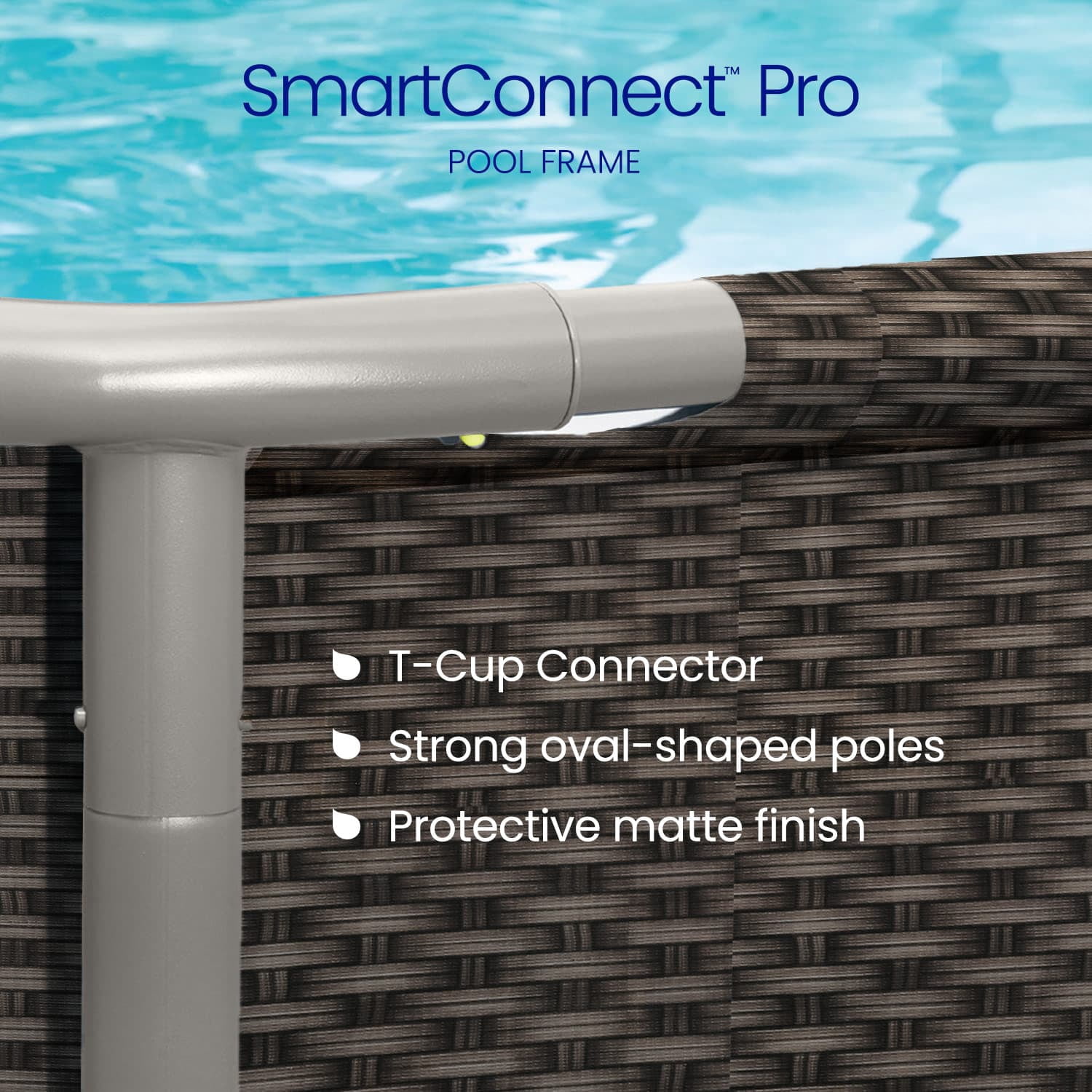 Funsicle Oasis Designer Above Ground Metal Frame Swimming Pool Set – with FB1800S AutoSkimmer Pump, Ladder, Cover, Cloth & Deluxe Maint. Kit, 22' x 52", Round, Double Rattan