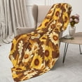 thumbnail image 3 of Rateoe Brown Wood Grain Sunflower B Pattern Flannel Throw Blanket, Ultra-soft Blanket for Bed, Couch, Car, Hypoallergenic Anti-pilling blanket-50"x40"(Vertical), 3 of 6