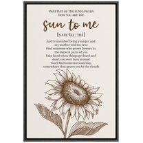 IDEA4WALL Framed Canvas Print Sunflower Wisdom Inspirational Poem with Phonetic Illustrations Wall Art Contemporary Romantic Relax/Calm for Living Room, Bedroom, Office - 16"x24" BLACK