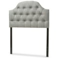 thumbnail image 4 of Baxton Studio Maugier Modern and Contemporary Light Beige Fabric Upholstered Button Tufted Scalloped Headboard, Twin, 4 of 4