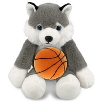 DolliBu Long Leg Husky Stuffed Animal with Basketball Plush – Soft Huggable Husky, Adorable Playtime Plush Toy, Cute Pet Life Gift Plush Doll Animal Toy for Kids and Adults – 10.5 Inches