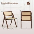 Costway Foldable Dining Chairs Set of 2 with Woven Rattan Backrest ...