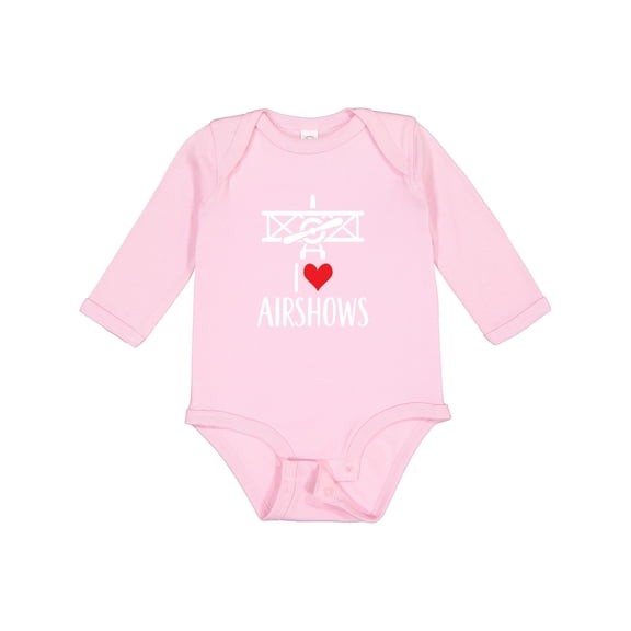 Inktastic I Love Airshows Boys or Girls Long Sleeve Baby Bodysuit