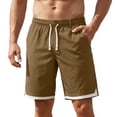 thumbnail image 3 of Mens Workout Shorts Big and Tall Relaxed Fit Knee Length Drawstring Beach Shorts Camping Hiking Athletic Work Shorts with Zipper Pockets, 3 of 10