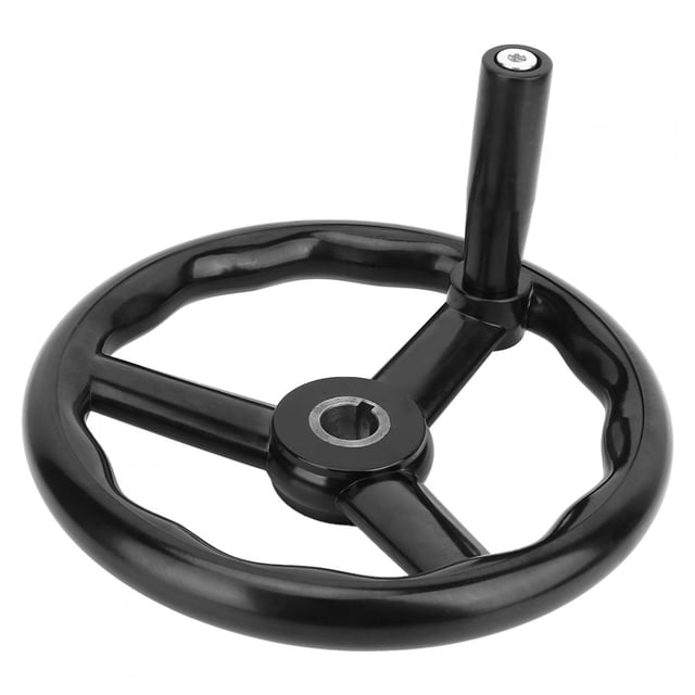 Hand Wheel, Black 250x25mm Lathe Handwheel Anti Slip 3 Spoked Design Labor Saving For All Types Machine Tools