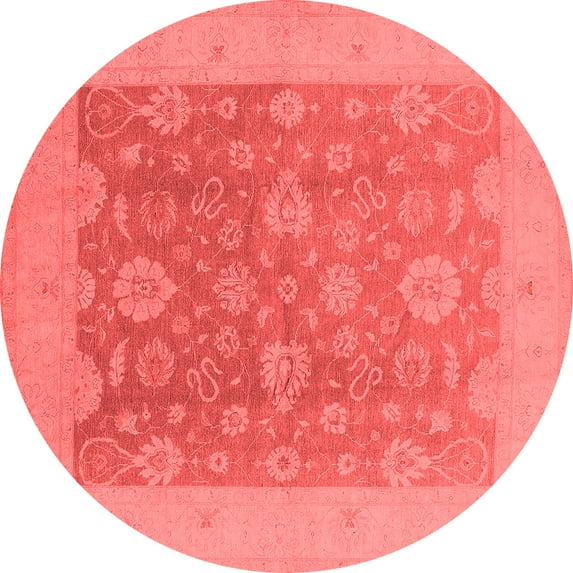 Ahgly Company Indoor Round Oriental Red Traditional Area Rugs, 8' Round
