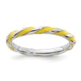 thumbnail image 3 of Auriga Fine Jewelry 925 Sterling Silver Twisted Yellow Enameled Ring for Women Size 9, 3 of 6