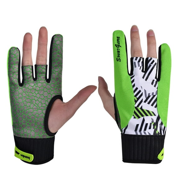 OUNONA 1 Pair of Silicone Bowling Gloves Professional Anti Slip Elastic Breathable Sports Gloves Size L Green