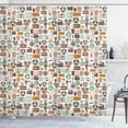 thumbnail image 1 of Old Hollywood Shower Curtain, Cinematography Elements Flat Design of Popcorn Beverages and Music Note Icon, Fabric Bathroom Set with Hooks, 69W X 75L Inches Long, Multicolor, by Ambesonne, 1 of 3