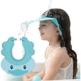 thumbnail image 1 of Gorro de ducha para bebé azul, gorros de baño con visera ajustable, protector de sombrero de champú, visera de baño para bebé, protege los ojos y oídos de los niños, gorro de ducha lindo Rojo Verde, 1 of 5