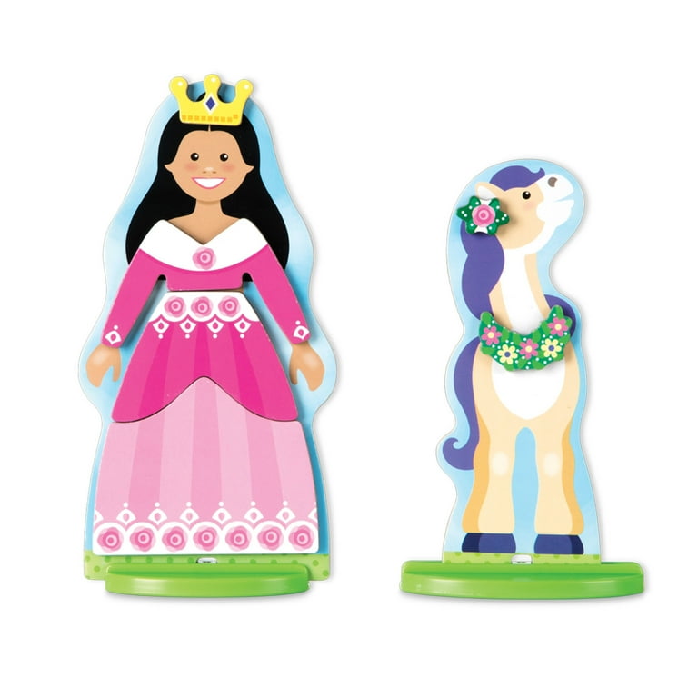 Girl Magnetic Dress Up (3 Pack) Melissa & Doug Wooden Dolls w/Stands Fast  Ship