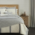 thumbnail image 5 of Piper Classics Market Place Blue Ticking Stripe Cotton King Quilt, Beige, Denim Blue - Reversible, 5 of 6