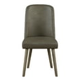 thumbnail image 2 of Set of 2 Grey Faux Leather Upholstered Dining Side Chairs with Grey Oak Finish - Mid-Century Modern Style for Dining Room Comfort, 2 of 5