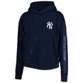 thumbnail image 2 of Women's The Wild Collective Navy New York Yankees Marble Pullover Hoodie, 2 of 4