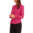thumbnail image 4 of INSPIRE CHIC Women's Elegant Bow Tie Neck Blouse Long Sleeve Work Chiffon Shirt S Hot Pink, 4 of 6