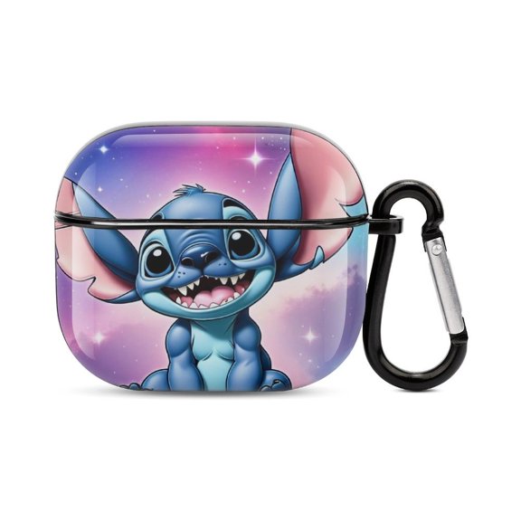 Stitch 3D Print Bluetooth Earbuds Case Cover for Airpods 3 Generation, Cute PC Hard Shell Protective Cover for Apple Airpod Case black