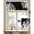 thumbnail image 7 of Rod Pocket Window Valances White Ocean Coral on Black Short Kitchen Curtains Abstract Marine Life Window Treatment Drapes for Bedroom Bathroom Living Room 42x18In,1 Panel, 7 of 7