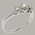 thumbnail image 4 of LBG British Made Solid 18k White Gold Cultured Pearl Womens Anniversary Ring - 33 size options - Size 10.25, 4 of 7
